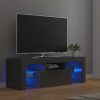 TV ormarić s LED svjetlima visoki sjaj sivi 120 x 35 x 40 cm