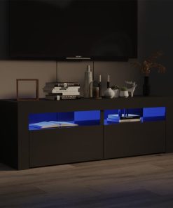 TV ormarić s LED svjetlima visoki sjaj sivi 120 x 35 x 40 cm