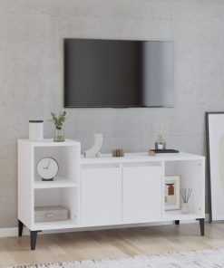 TV ormarić sjajni bijeli 100 x 35 x 55 cm od konstruiranog drva