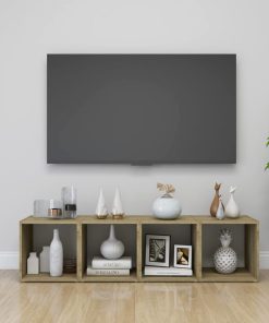 TV ormarići 4 kom bijeli i boja hrasta 37x35x37 cm od iverice