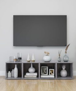 TV ormarići 4 kom siva boja betona 37 x 35 x 37 cm od iverice