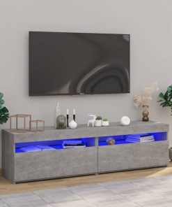 TV ormarići s LED svjetlima 2 kom boja betona 75 x 35 x 40 cm