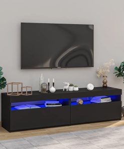 TV ormarići s LED svjetlima 2 kom crni 75 x 35 x 40 cm