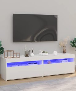 TV ormarići s LED svjetlima 2 kom sjajni bijeli 75 x 35 x 40 cm