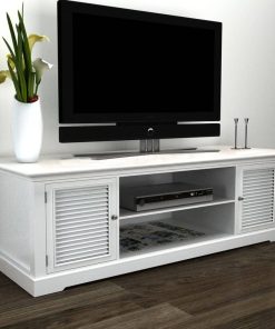 TV stalak bijeli drveni