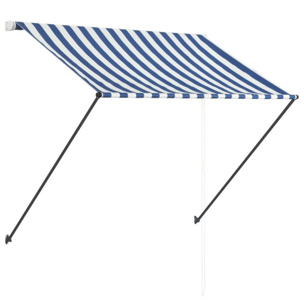 Tenda na uvlačenje s LED svjetlima 150 x 150 cm plavo-bijela - Image 4