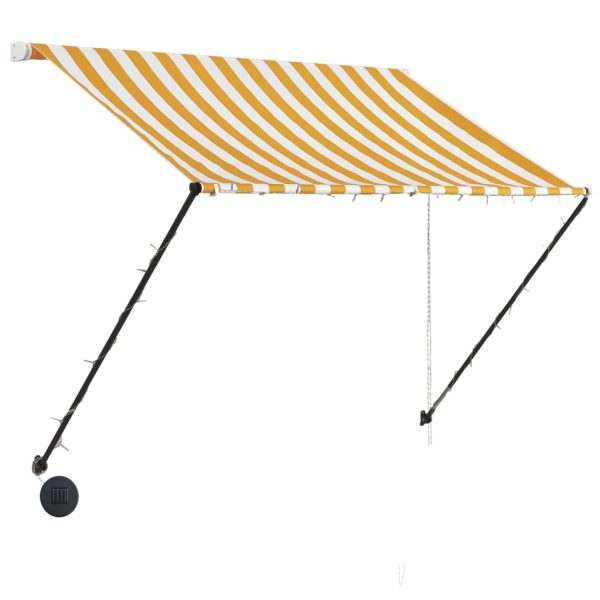 Tenda na uvlačenje s LED svjetlima 150 x 150 cm žuto-bijela - Image 3