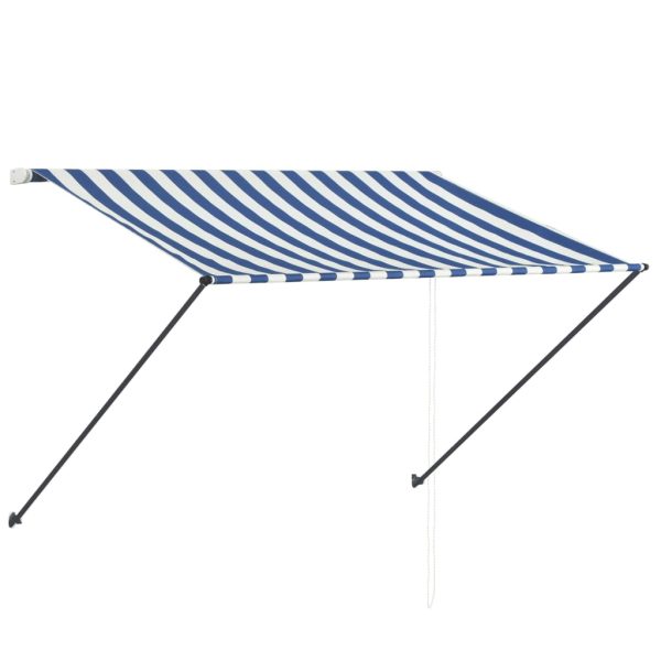 Tenda na uvlačenje s LED svjetlima 250 x 150 cm plavo-bijela - Image 4