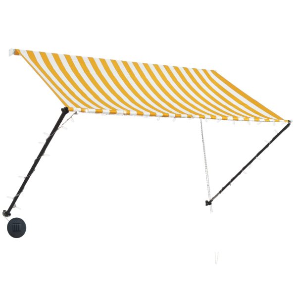 Tenda na uvlačenje s LED svjetlima 250 x 150 cm žuto-bijela - Image 3