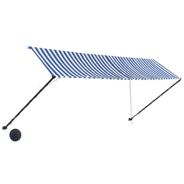 Tenda na uvlačenje s LED svjetlima 400 x 150 cm plavo-bijela - Image 4