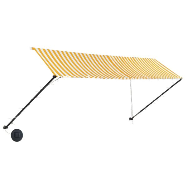 Tenda na uvlačenje s LED svjetlima 400 x 150 cm žuto-bijela - Image 4