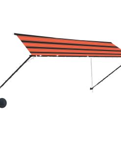 Tenda na uvlačenje s LED svjetlima 400x150 cm narančasto-smeđa