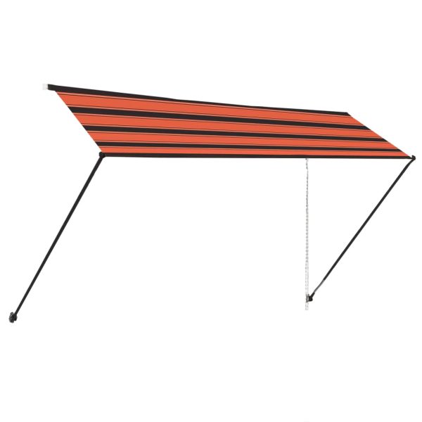 Tenda na uvlačenje s LED svjetlima 400x150 cm narančasto-smeđa - Image 3