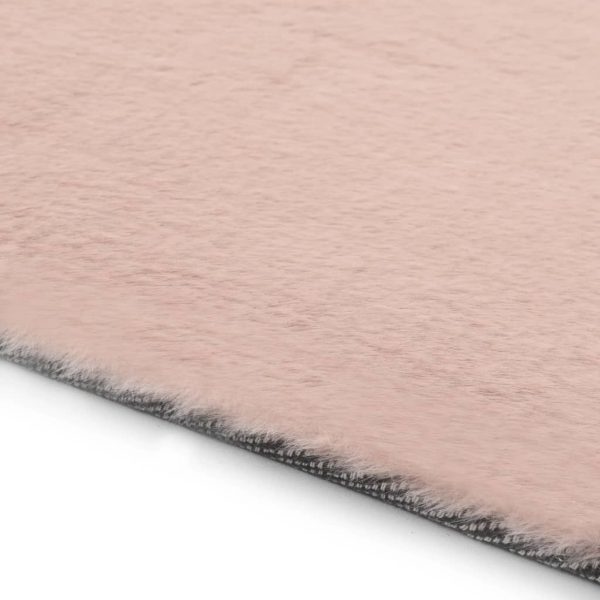 Tepih od umjetnog zečjeg krzna 140 x 200 cm blijedo ružičasti - Slika 4