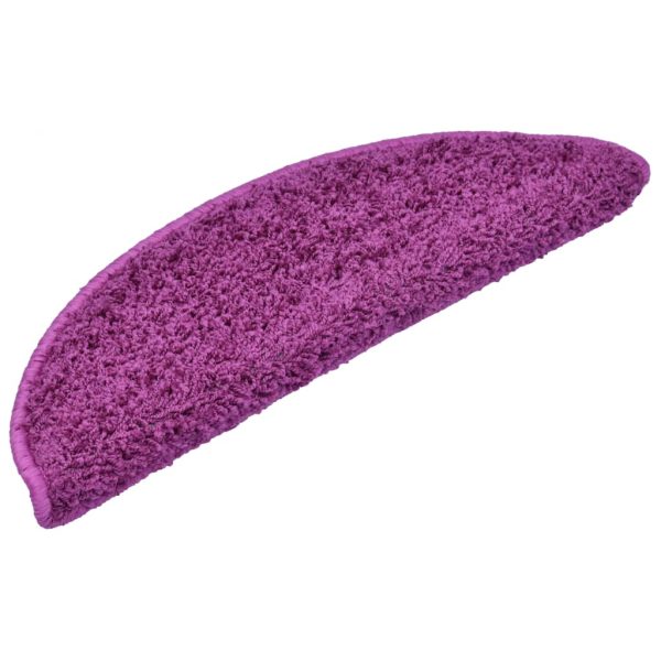 Tepisi za stepenice 15 kom ljubičasti 56 x 17 x 3 cm