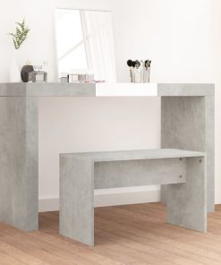 Toaletni stolac siva boja betona 70x35x45 cm konstruirano drvo