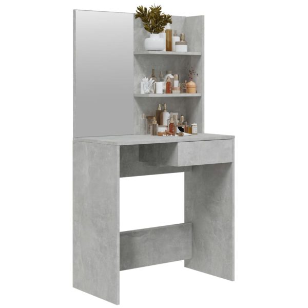 Toaletni stolić s ogledalom siva boja betona 74