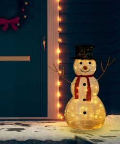 Ukrasni božićni snjegović s LED svjetlom luksuzna tkanina 90 cm