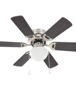 Ukrasni stropni ventilator sa svjetlom 82 cm tamnosmeđi