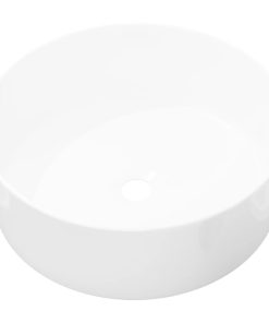 Umivaonik okrugli od keramike bijeli 40 x 15 cm