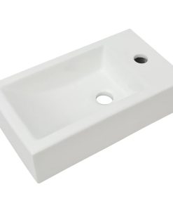 Umivaonik s Otvorom za Slavinu Keramički Bijeli 46x25