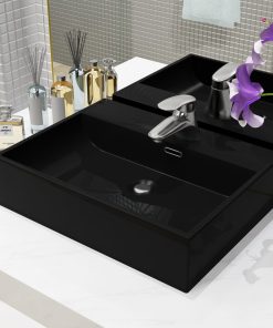 Umivaonik s otvorom za slavinu keramički crni 51
