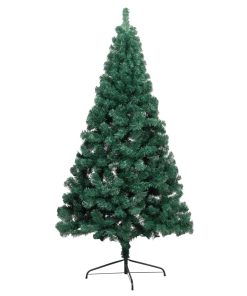 Umjetna polovica božićnog drvca LED s kuglicama zelena 180 cm