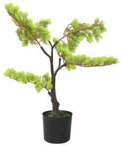 Umjetni bonsai čempres s posudom 60 cm zeleni