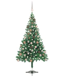 Umjetno božićno drvce LED s kuglicama 120 cm 230 grana