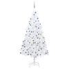 Umjetno božićno drvce LED s kuglicama bijelo 210 cm PVC
