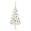 Umjetno božićno drvce s LED svjetlima i kuglicama bijelo 120 cm