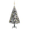 Umjetno božićno drvce s LED svjetlima i kuglicama zeleno 120 cm
