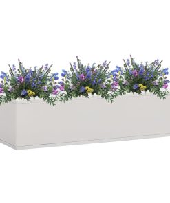 Uredska posuda za cvijeće svjetlosiva 90 x 40 x 23 cm čelična