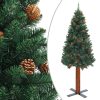 Usko božićno drvce s LED svjetlima i kuglicama zeleno 150 cm