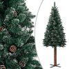Usko božićno drvce s LED svjetlima i kuglicama zeleno 210 cm