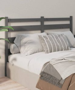 Uzglavlje za krevet sivo 156 x 4 x 100 cm od masivne borovine