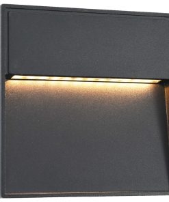 Vanjske LED zidne svjetiljke 2 kom 3 W crne četvrtaste