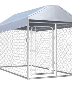 Vanjski kavez za pse s krovom 200 x 100 x 125 cm