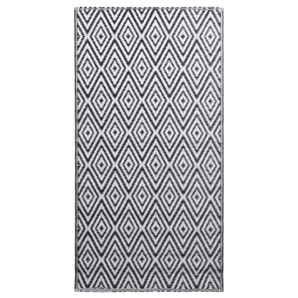 Vanjski tepih bijelo-crni 190 x 290 cm PP
