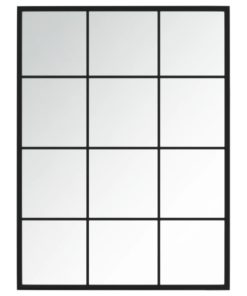 VidaXL Zidno ogledalo crno 80 x 60 cm metalno