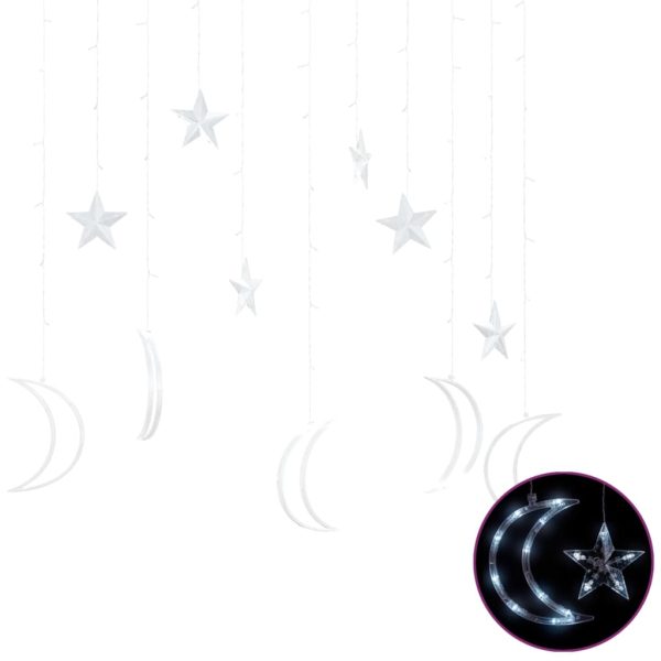 Vilinska svjetla u obliku zvijezda i mjeseca 138 LED bijela