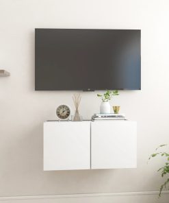 Viseći TV ormarić bijeli 60 x 30 x 30 cm