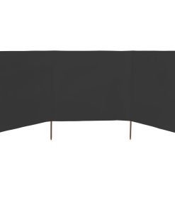 Vjetrobran s 3 panela od tkanine 400 x 120 cm antracit
