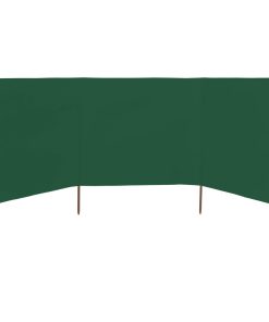 Vjetrobran s 3 panela od tkanine 400 x 120 cm zeleni