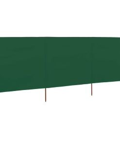 Vjetrobran s 3 panela od tkanine 400 x 120 cm zeleni