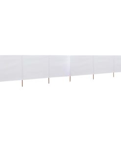 Vjetrobran sa 6 panela od tkanine 800 x 120 cm pješčano bijeli