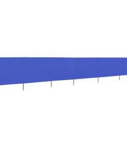 Vjetrobran sa 6 panela od tkanine 800 x 80 cm azurno plavi