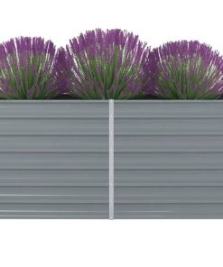 Vrtna Visoka Posuda za Biljke 160x80x77 cm Pocinčani čelik Siva boja
