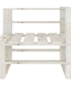 Vrtna kutna sofa od paleta drvena bijela