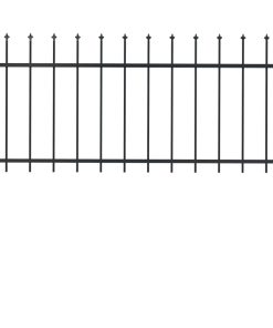 Vrtna ograda s ukrasnim kopljima čelična 1